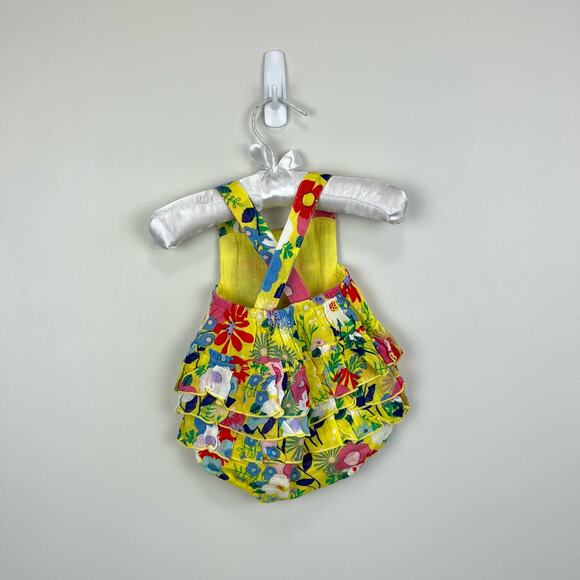 Angel Dear Yellow Floral Ruffle Sun Suit Romper 0-3 Months NWT - Picture 6 of 8